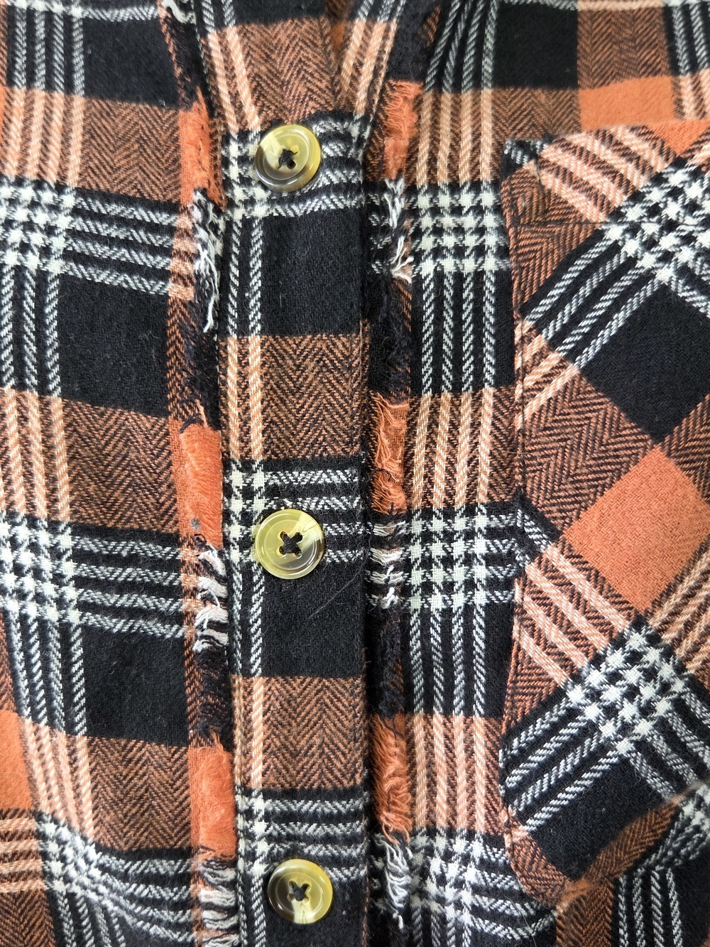Hurley Orange and Black Plaid Button-Down Shirt Oversized  Size XS - Picture 8 of 8